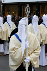 Holy Week Rites in Taranto. Brothers in procession. Procession of the Mysteries. Puglia, Italy