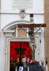 Holy Week Rites - The Crucifix - Procession of Mysteries in Taranto, Puglia, Italy