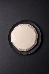 Delicious fresh white young cheese from cow's or sheep's milk