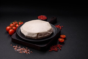 Delicious fresh white young cheese from cow's or sheep's milk