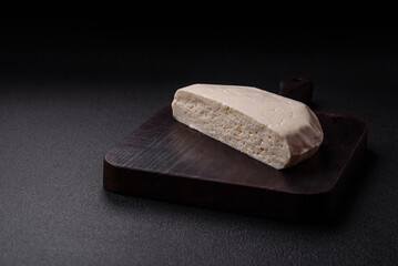Delicious fresh white young cheese from cow's or sheep's milk