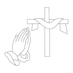 Jesus Christ sketch good Friday continuous single line outline vector