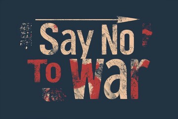 Peaceful Protest: "SAY NO TO WAR" Typographic Design Ideal for T-Shirt or Web Banner