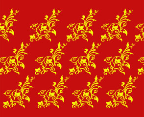 Batik design for clothing, floral motifs