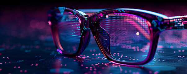 High-Tech Eyewear with Digital Interface Elements