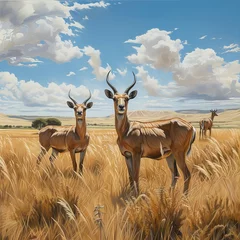 Plexiglas foto achterwand antelope in the savannah © Zhanna