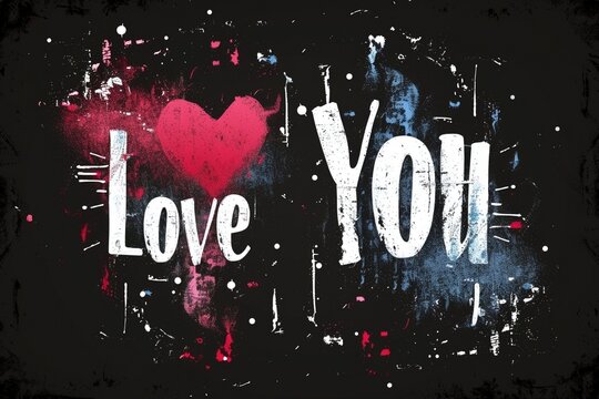 Affectionate Typography: Ideal for T-Shirt Design or Banner with "Love You"