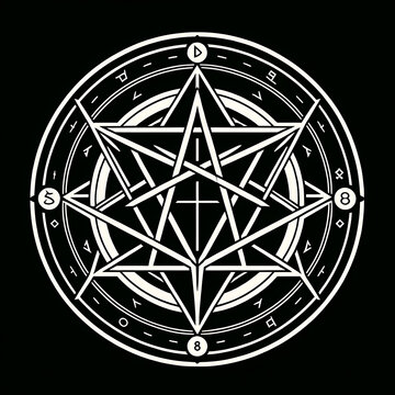 Magic circle collection, pentagram, magic symbol for witch and magician. Horror game art. Halloween concept
