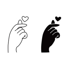 love gesture hand design. heart icon, sign and symbol.
