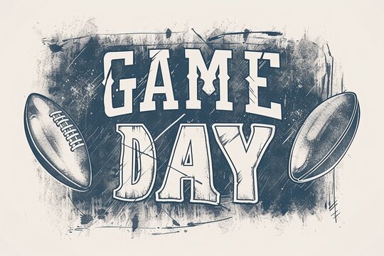 Bold Statement: Typographic "GAME DAY" Design Tailored for T-Shirt or Web Banner