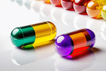 LGBT capsules and tablets background, LGBT love medicine symbol, gender change concept