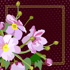 Vector floral pattern in square for scarf design