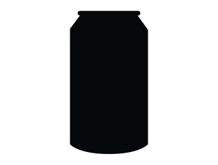 Beer can silhouette vector art white background