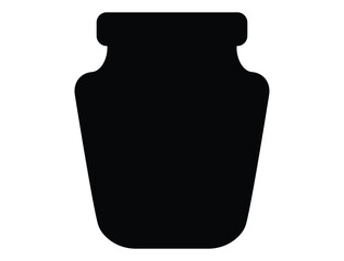 Jar silhouette vector art white background