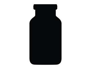 Jar silhouette vector art white background