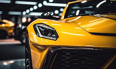 Close-Up of Yellow Sports Car