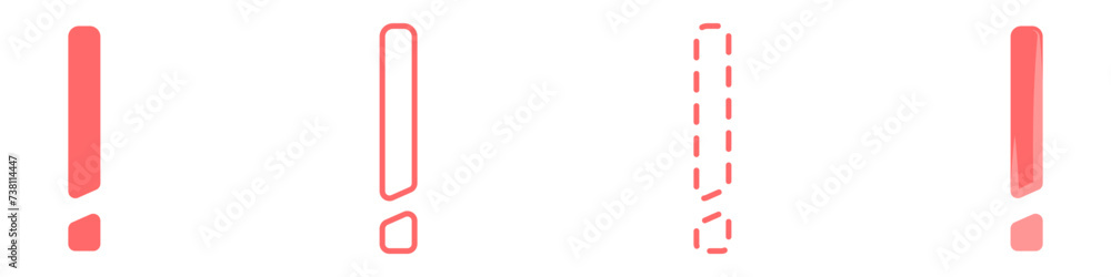 Aufkleber exclamation mark vector icon set. red warning vector. alert icon danger symbol. idea vector icon.