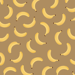 Banana Pattern in Brown Background