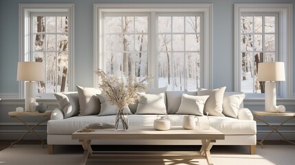 White and Light Gray Window Treatments