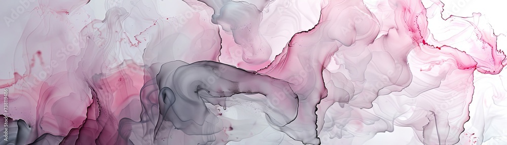 Poster soft pink fluid acrylic abstract background a delicate blend of soft pink hues in a fluid acrylic ab