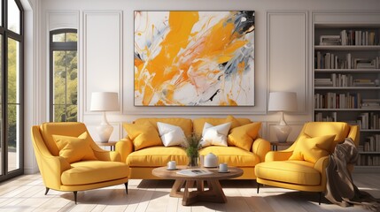 White and Yellow Artwork
