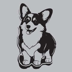 Corgi Dog Sketch and art dwrign Vactor File