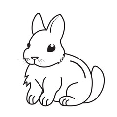 Hare vector. Easter bunny vector illustration.  Easter day element bunny, rabbit. White rabbit. Minimal bunny line art