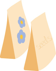Flower seed packets isolated in white background