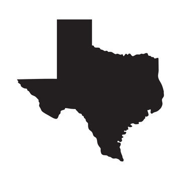 Texas map. Flat design. silhouettes blank map on white background. Vector image