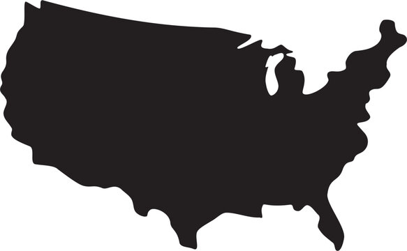 Map of the America(USA). silhouettes blank map. Vector image
