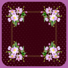 Vector floral pattern in a square for the design of headscarf, tablecloth, hijab