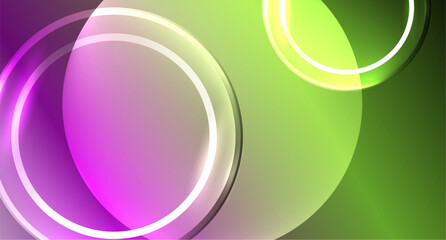 Neon glass circle copyspace for your text or product presentation geometric background. Vector illustration For Wallpaper, Banner, Background, Card, Book Illustration, landing page