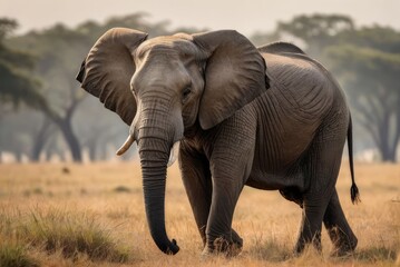 Fototapeta na wymiar portrait of an elephant in the wild