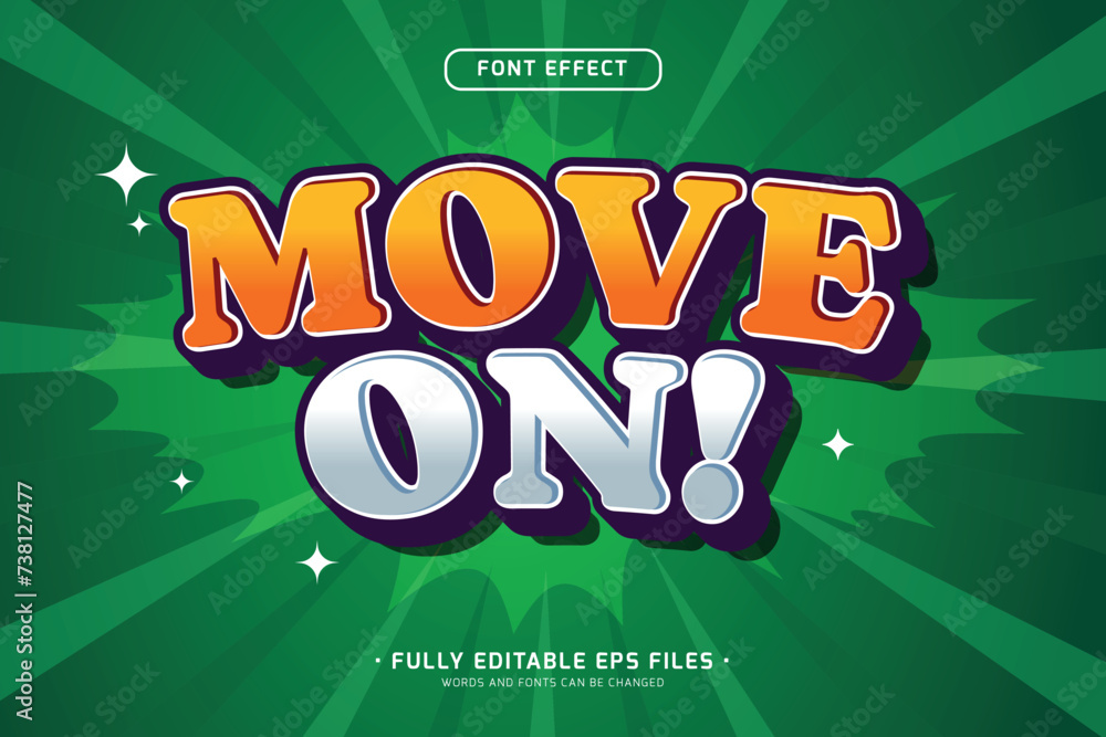 Poster text effect move on editable vector style