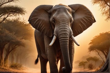 portrait of an elephant in the wild