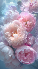 Bouquet of peony flowers. Floral background.