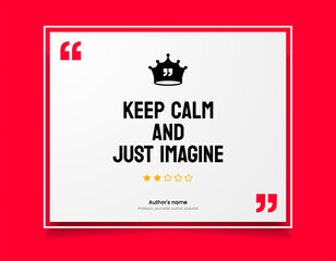 3D bubble testimonial banner, quote, infographic. Keep calm and Social media post template designs for quotes. Empty speech bubbles, quote bubbles and text box. Vector Illustration EPS10.