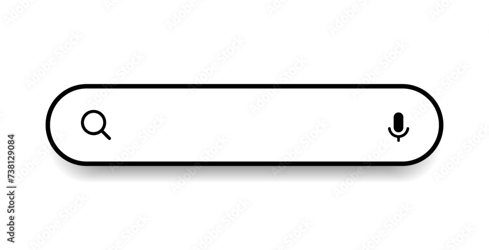 Poster Search Bar with suggestions for UI UX design and web site. Search Address and navigation bar icon. Collection of search form templates for websites. Search engine web browser window template.