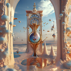 beautiful Digital fine art work with  abstract portal of time, timing and four dimension concept....
