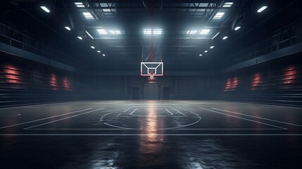 3D rendering of a court for street basketball