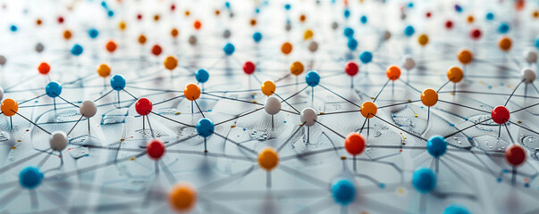 Business Networking Event connecting dots forming a network