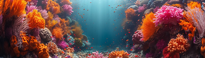 Coral Reef Adventure underwater kaleidoscope marine life - obrazy, fototapety, plakaty