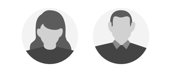 Vector flat illustration in black color. Avatar, user profile, person icon, profile picture. Suitable for social media profiles, icons, screensavers and as a template.