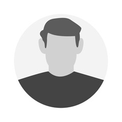 Vector flat illustration in black color. Suitable for social media profiles, icons, screensavers and as a template. Avatar, user profile, person icon, profile picture.