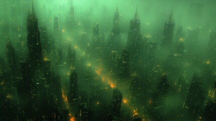 The Streets of a Cyberpunk City Under the Sea