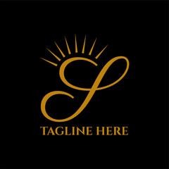 S shine  letter logo design vector
