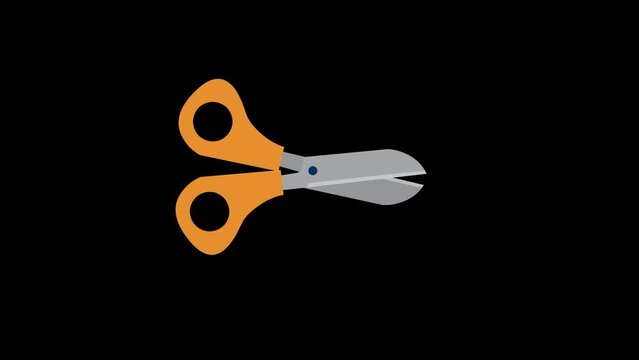 animation of scissors cutting without background