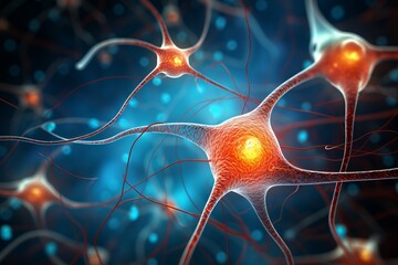 3D illustration of neurons in the brain
