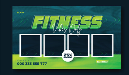 Gym web banner template design
