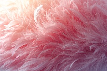 pink fluffy feathers close up